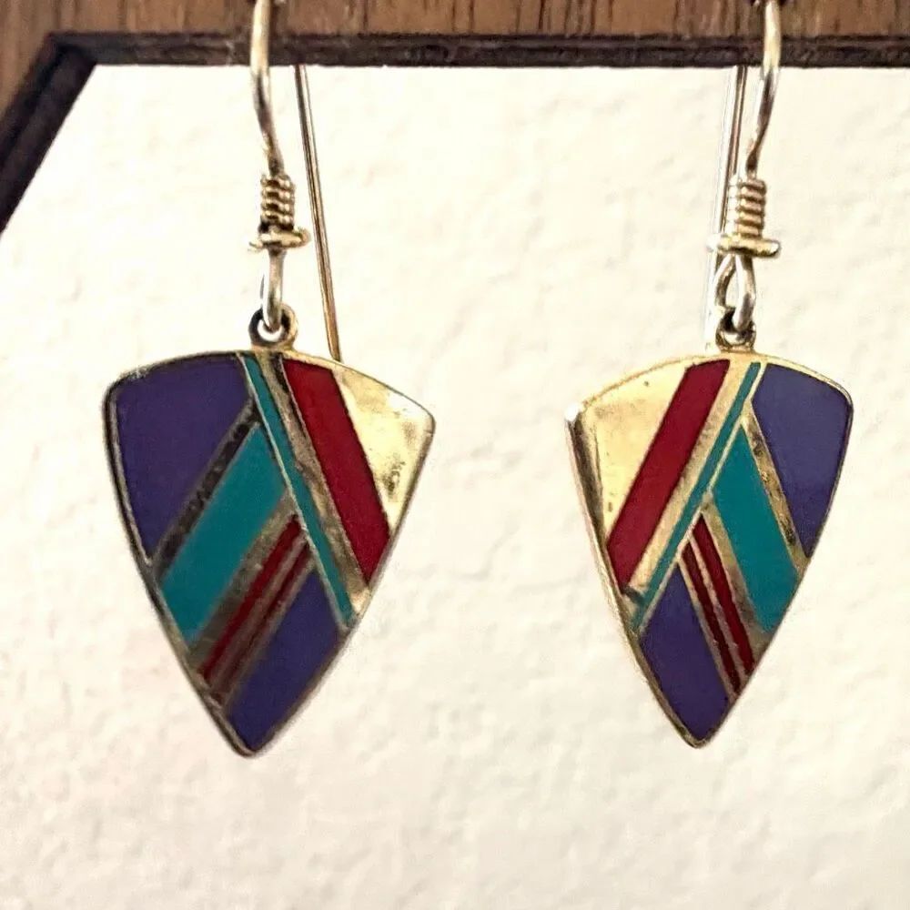 Laurel Burch Geometric Enamel Earrings